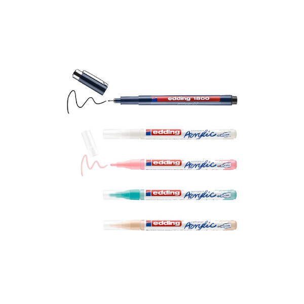 edding 4-5300-1800-5-1  5300-1800 Acrylmarker fein 5er-Set Manga