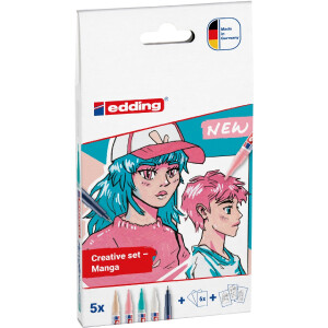 edding 4-5300-1800-5-1  5300-1800 Acrylmarker fein 5er-Set Manga