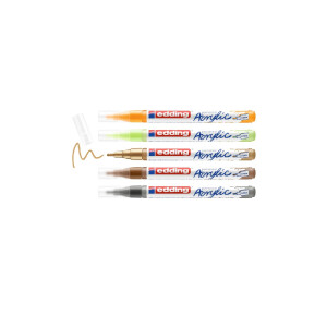 edding 4-5300-5S-1  5300 Acrylmarker fein 5er-Set natur