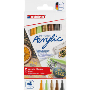 edding 4-5300-5S-1  5300 Acrylmarker fein 5er-Set natur