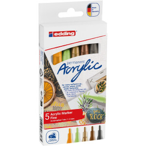 edding 4-5300-5S-1  5300 Acrylmarker fein 5er-Set natur