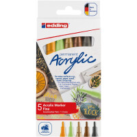 edding 4-5300-5S-1  5300 Acrylmarker fein 5er-Set natur