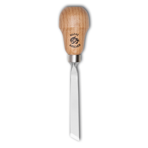 Kirschen 5602004 Kerbschnitzbeitel mit Rotbuchenheft, 4 mm Stich 1, schräg, Birnenform
