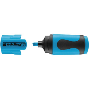 edding 4-7-10063  7 Mini Textmarker 10er-Polybeutel neonblau