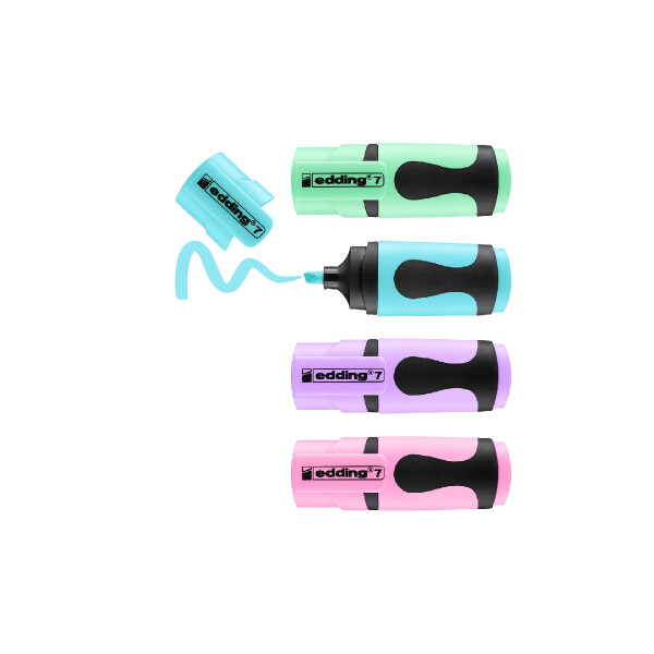 edding 04.07.4099  7 Mini Textmarker 4er-Set sortiert pastell