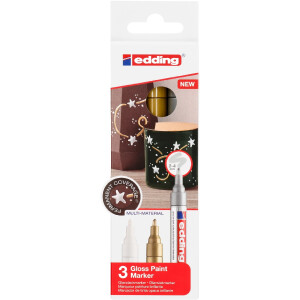 edding 4-750-3-999  750 Glanzlackmarker 3er-Set sortiert metallic
