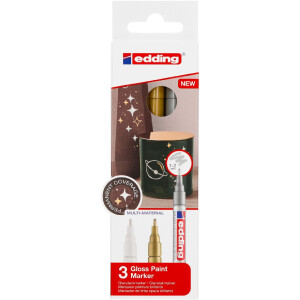 edding 4-751-3-999  751 Glanzlackmarker 3er-Set sortiert metallic