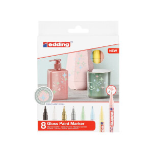 edding 4-751-8-099  751 Glanzlackmarker 8er-Set sortiert pastell