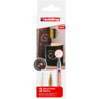 edding 4-780-3-999  780 Glanzlackmarker 3er-Set sortiert metallic