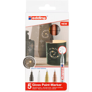 edding 4-780-5-999  780 Glanzlackmarker 5er-Set sortiert metallic basic