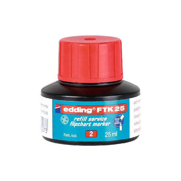 edding 4-FTK25002  FTK 25 Nachfülltinte Flipchartmarker rot