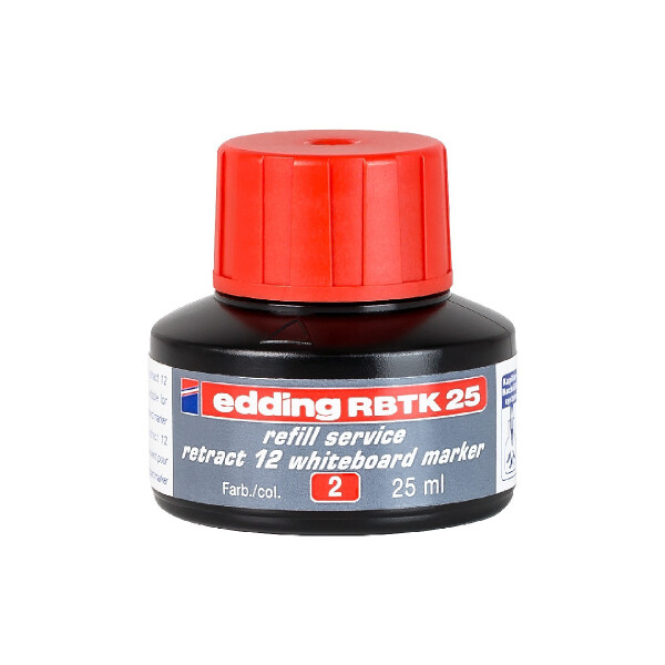 edding 4-RBTK25002  RBTK 25 Nachfülltinte retract 12 Whiteboardmarker rot