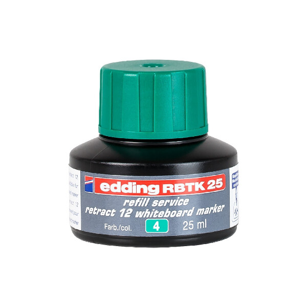 edding 4-RBTK25004  RBTK 25 Nachfülltinte retract 12 Whiteboardmarker grün