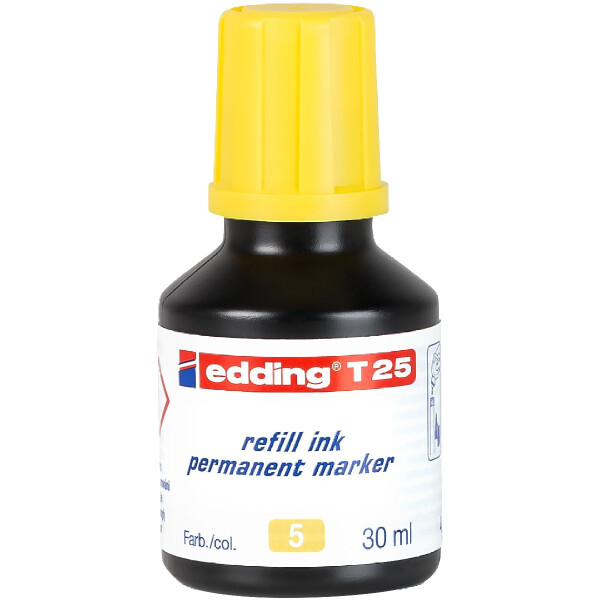 edding 4-T25005  T 25 Nachfülltinte Permanentmarker gelb