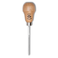 Kirschen 5647002 Kerbschnitzbeitel mit Rotbuchenheft, 2 mm Stich 11, gerade, tiefrunde Höhlung, Birnenform