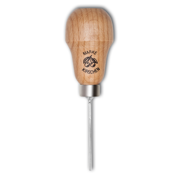 Kirschen 5711005 Zierschnitzeisen mit Rotbuchenheft, 0,5 mm Stich 11, gerade, Birnenform