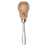 Kirschen 5631010 Kerbschnitzbeitel mit Rotbuchenheft, 10 mm Stich 10, gekröpft, tiefe Höhlung, Birnenform