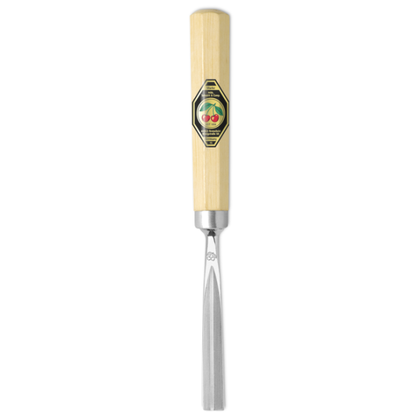 Kirschen 3239008 Kerbschnitzbeitel mit Weißbuchenheft, 8 mm Stich 39, gerade, V-förmige Schneide, Achtkantform