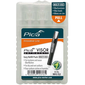 Pica 991/52 VISOR permanent, Easy Refill Pack, weiss