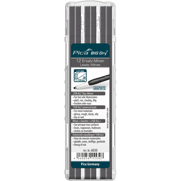 Pica 6030  BIG Dry Ersatzminen For-All-Graphit