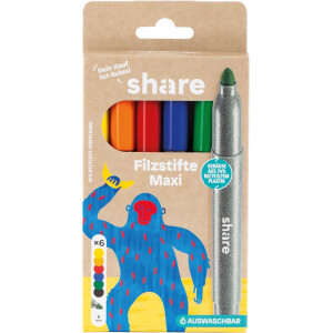 share Filzstift Maxi 6er-Set 4-0004-6