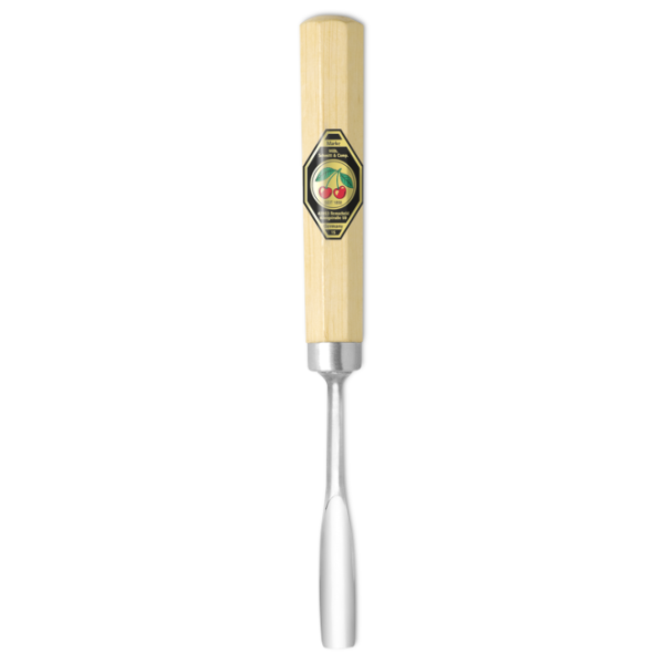 Kirschen 3229002 Kerbschnitzbeitel mit Weißbuchenheft, 2 mm Stich 8, gekröpft, mittlere Höhlung, Achtkantform