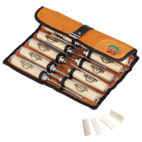 Kirschen 3157000 Bildhauerbeitelsatz in Ledertasche, 12-tlg. mit Achtkantform