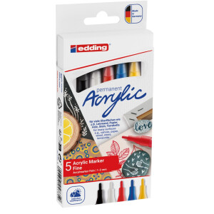 edding 5300 Acrylmarker fein 5er-Set basic 4-5300-5S