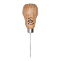 Kirschen 5740000 Zierschnitzeisen mit Rotbuchenheft, 1,5 mm Stich 39, gebogen , Birnenform