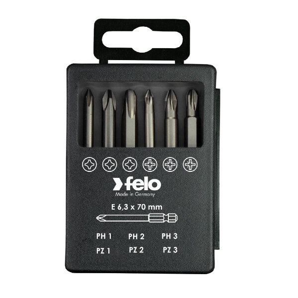 Felo Bit-Box Profi E 6,3 x 73 mm 6-tlg. PZ/PH 00003291716