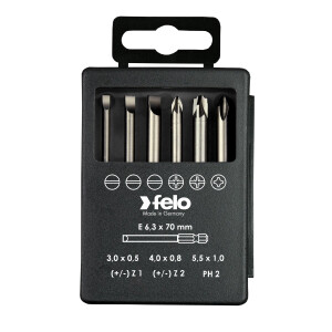Felo Bit-Box Profi E 6,3 x 73 mm 6-tlg. SL/Z/PH 00003192716