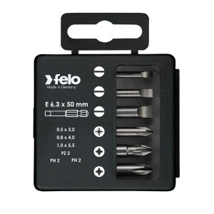 Felo Bit-Box Profi E 6,3 x 50 mm 6-tlg. SL/PZ/PH 00003092516