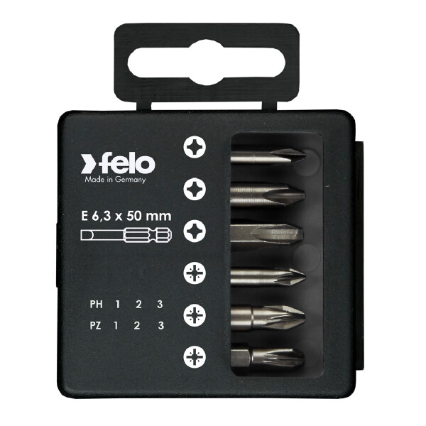 Felo Bit-Box Profi E 6,3 x 50 mm 6-tlg. PZ/PH 00003291516