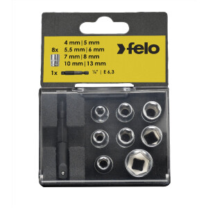 Felo Nuss-Box 1/4" 9-tlg. SW 4 - 13 mm 00005798106