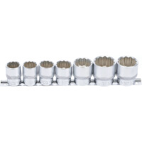 Steckschlüssel-Einsatz-Satz, Zwölfkant | Antrieb Innenvierkant 12,5 mm (1/2") | SW 20 - 32 mm | 7-tlg.