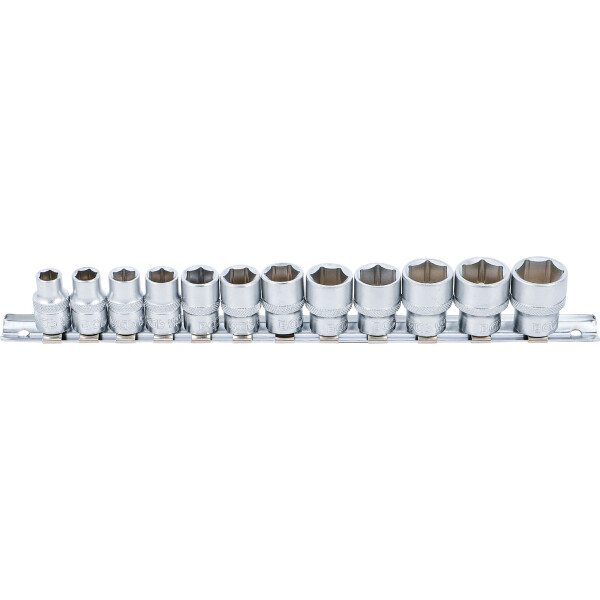 Steckschlüssel-Einsatz-Satz, Sechskant | Antrieb Innenvierkant 10 mm (3/8") | SW 8 - 19 mm | 12-tlg.