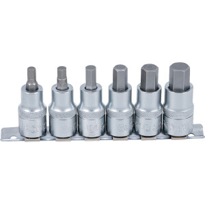 Bit-Einsatz-Satz | Antrieb Innenvierkant 12,5 mm (1/2") | Innensechskant 6 - 14 mm | 6-tlg.