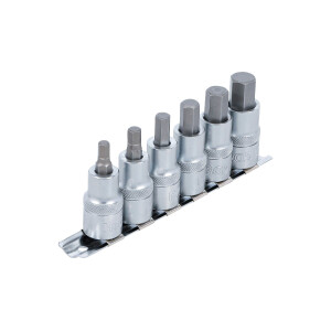 Bit-Einsatz-Satz | Antrieb Innenvierkant 12,5 mm (1/2") | Innensechskant 6 - 14 mm | 6-tlg.