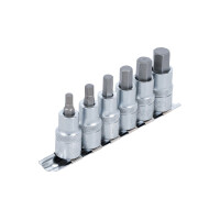 Bit-Einsatz-Satz | Antrieb Innenvierkant 12,5 mm (1/2") | Innensechskant 6 - 14 mm | 6-tlg.