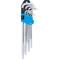 Winkelschlüssel-Satz | extra lang | T-Profil (für Torx) T10 - T50 | 9-tlg.