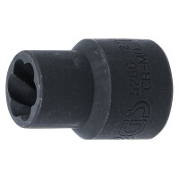 Spiral-Profil-Steckschlüssel-Einsatz / Schraubenausdreher | Antrieb Innenvierkant 12,5 mm (1/2") | SW 12 mm