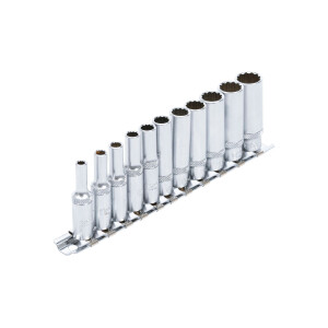 Steckschlüssel-Einsatz-Satz Zwölfkant, tief | Antrieb Innenvierkant 6,3 mm (1/4") | SW 4 - 13 mm |11-tlg.