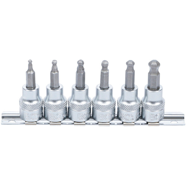 Bit-Einsatz-Satz | Antrieb Innenvierkant 10 mm (3/8") | Innensechskant mit Kugelkopf 3 - 8 mm | 6-tlg.