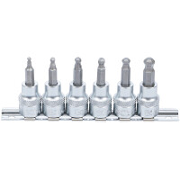 Bit-Einsatz-Satz | Antrieb Innenvierkant 10 mm (3/8") | Innensechskant mit Kugelkopf 3 - 8 mm | 6-tlg.