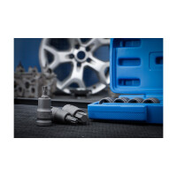 Kraft-Bit-Einsatz-Satz | Antrieb Innenvierkant 12,5 mm (1/2") | T-Profil (für Torx) T20 - T70 | 10-tlg.