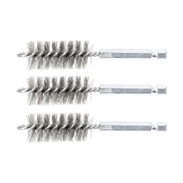 Stahlbürste | 19 mm | Antrieb Außensechskant 6,3 mm (1/4") | 3-tlg.