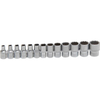 Steckschlüssel-Einsatz-Satz Zwölfkant | Antrieb Innenvierkant 6,3 mm (1/4") | SW 4 - 14 mm | 13-tlg.