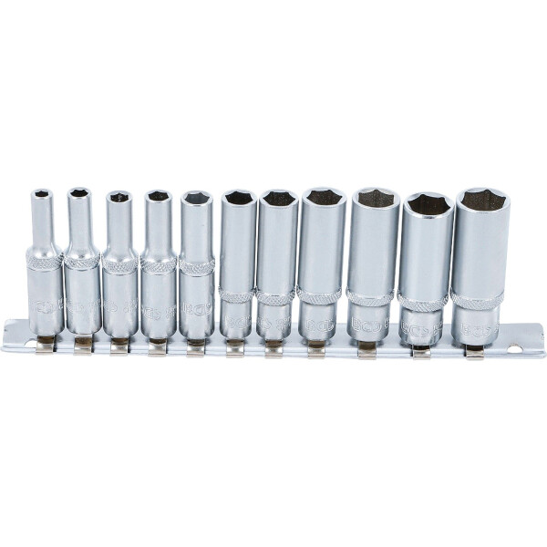 Steckschlüssel-Einsatz-Satz Sechskant, tief | Antrieb Innenvierkant 6,3 mm (1/4") | SW 4 - 13 mm | 11-tlg.