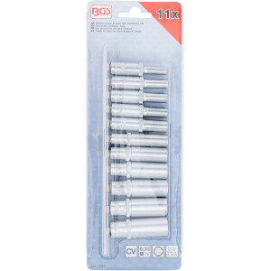 Steckschlüssel-Einsatz-Satz Sechskant, tief | Antrieb Innenvierkant 6,3 mm (1/4") | SW 4 - 13 mm | 11-tlg.
