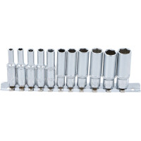 Steckschlüssel-Einsatz-Satz Sechskant, tief | Antrieb Innenvierkant 6,3 mm (1/4") | SW 4 - 13 mm | 11-tlg.